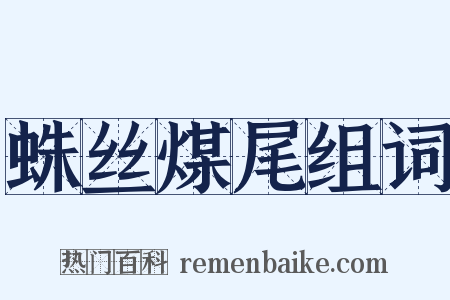 蛛丝煤尾组词是什么意思的图片